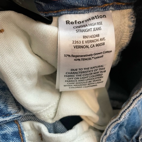 Reformation Cynthia High Rise Jeans 27 - Picture 6 of 6